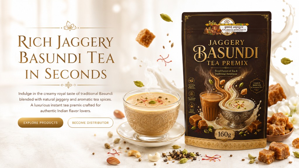 Authentic Jaggery Cardamom Tea Premix promotional banner